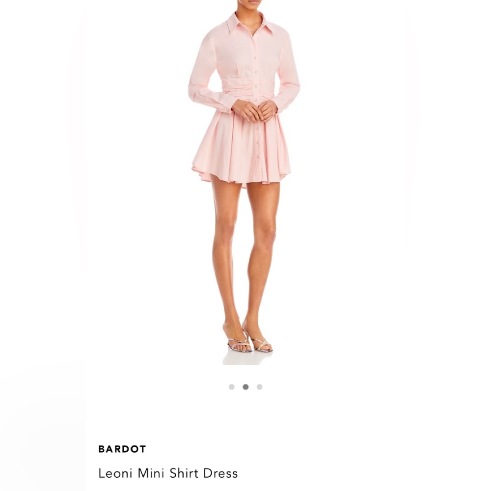 Bardot Leoni mini shirt dress in cameo small/ US 4